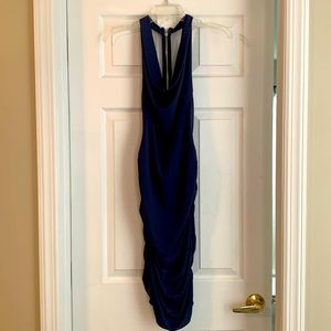 Moda slick nightdress fill zip open back bodycon